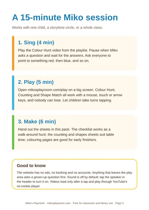 Session guide page